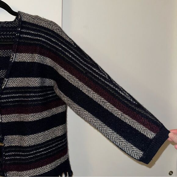Faherty Womens Wool Cashmere Fringe Boho Cardigan XS/S GUC - Picture 4 of 11